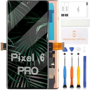 for Google Pixel 6 Pro 5G LCD Screen Replacment,OLED Display for Pixel 6 Pro GLUOG G8VOU Digitizer Touch Screen Full Digitizer Assembly Repair Kits 6.7 inch (Black)