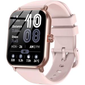Smart Watches for Men Women, 1.83" HD Touchsreen, Bluetooth Calling, 5 ATM Water-Resistance, 130+ Sports Modes, Health, Fitness & Sleep Tracker, Timer, Pedometer, Fitness Watch for Android/iOS, Pink