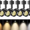 VANoopee 4-Color J Type Track Lighting Heads Dimmable LED Track Light Heads Bright Rail Ceiling Spotlight Fixtures Accent Task, 2700K-6000K, Flicker Free CRI90+ 24° 10W 800lm, Matte Black