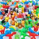 URSKYTOUS 91Pcs Animal Erasers Desk Pets for Kids Animal Pencil Erasers Bulk Puzzle Eraser Toys Gifts for Classroom Prizes,Game Reward,Treasure Box,Easter Egg Fillers,Goodie Bag Stuffers,Party Favors