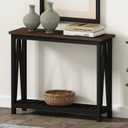 ChooChoo Console Table for Entryway Sofa Tables Living Room Farmhouse, Hallway Foyer Table Narrow with Shelf, Black, 11.8"d X 39.4"w X 31.5"h