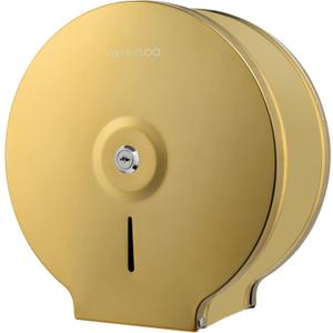 Commercial Jumbo Toilet Paper Dispenser, Wall Mount Stainless Steel 9 Inch Roll Toilet Paper Holder Bath Tissue Dispenser with Lock Key (Gold)