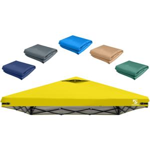 10x10 Pop Up Canopy Replacement Top Cover with Air Vent for Straight Leg Canopy Tent, Waterproof for Outdoor Garden Patio Camping Sun Shade(Top Only) (Yellow, 1)