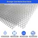 2PCS Steel Expanded Metal Sheet Flattened 48 x 24 Inches, 11 Gauge Thick Cold Rolled Steel Mesh Sheet for BBQ Grill, Perforated Sheets Metal Grate Screen for Smoker and DIY Projects Indoor Outdoor