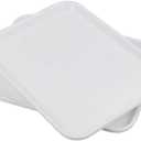 Plastic Fast Food Trays, Cafeteria Trays, 4 Pack Serving Trays (White)
