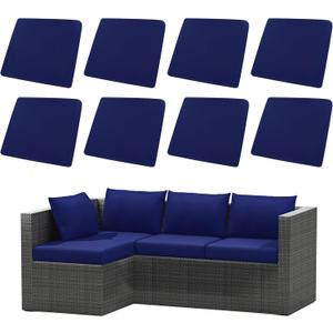 U'Artlines 8Pcs Stretch Patio Cushion Covers Replacement, Waterproof Elastic Outdoor Cushion Covers Washable Sofa Cushion Covers Slipcovers for Outdoor Furniture Backyard (Blue, Cover Only)