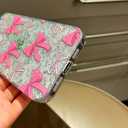 Cute Case for iPhone 13/iPhone 14 Glitter,Bling Clear Pretty Bow Tie Aesthetic Sparkly Cover,Ribbon Bowknot Soft Protective Phone for Women Girls (Pink, for iPhone 16)