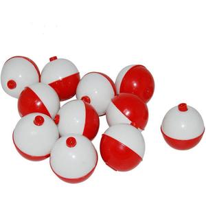 50Pcs Fishing Bobbers Floats,1 inch Hard ABS Bobber for Fishing Snap-on Round Fishing Floats Red and White Fishing Bobbers Bobs Fishing Party Decorations