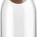 MOLFUJ 750ML/25Oz Glass Storage Container with Ball Cork, Cute Decorative Organizer Bottle Canister Jar with Air Tight Wood Lid for Food, Coffee, Candy, Bathroom Apothecary Cotton Swab Qtip Holder