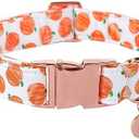 UP URARA PUP Halloween Dog Collar with Metal Buckle Gift Fall Dog Collar for Small Medium Large Girls or Boys Dogs Cute Pumpkin Cotton Pet Collars