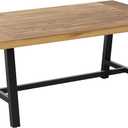 Flash Furniture Commercial Indoor/Outdoor Dining Table, Natural/Black