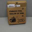 4-Pack Stainless Steel Cat Food Bowls, Shallow Whisker-Friendly Non-Slip Silicone Base Metal Dishes, Easy to Clean Indoor Feeding Flat Plates for Cat, Kitten, Small Dog (6.7")