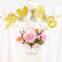 ElevateTech 50th Anniversary Centerpiece Sticks 48 Pcs Double Sided Gold Glitter 50th Wedding Anniversary Centerpieces for Tables Flower Table Toppers for Cheers to 50 Years Wedding Party Decorations