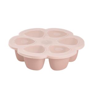 BEABA Multiportions Premium Quality Silicone Baby Food Freezer Tray with Clip On Lid, Baby Food Storage Container Ice Cube Tray Maker, Made in Italy, Rose, 3 oz (1 Count (Pack of 1), Pink)