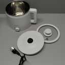 MOOSUM Mini Electric Hot Pot, Fast Cooker for Ramen/Soup, Stainless Steel with over-heating Protection, Perfect for Student & Single, 1.5L White