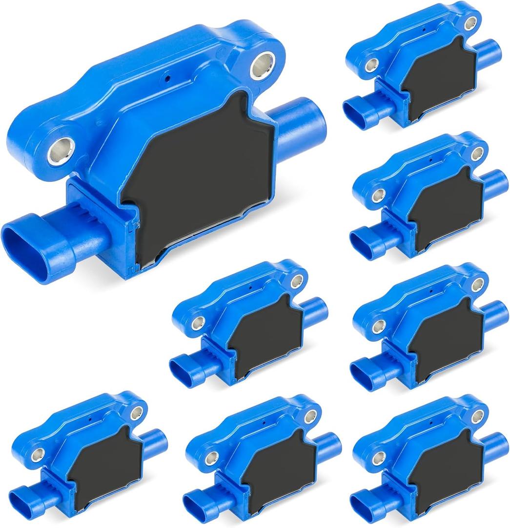 Blue Set of 8 Ignition Coil Pack Compatible with Cadillac Escalade ESV EXT, Chevy Avalanche Express Impala Silverado Suburban Tahoe, GMC Envoy Savana Sierra Yukon, Hummer H2 H3 Replace UF413 C1511 (8PCS)
