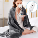 Electric Blanket Heated Throw, Soft Flannel & Sherpa Heating Blanket Throw with 3 Heating Levels & 4hrs Auto Off, Machine Washable, ETL Certified, Home Office Use, 50x60 Inch, Grey