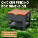 Heavy-Duty Automatic Chicken Feeder 120 lbs Capacity, No-Waste Gravity Poultry Feeder with Lid, Waterproof Galvanized Steel Feeding Box for Hens, Up to 16 Chickens for Coop & Run Use(Orange)
