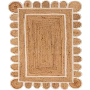 Scallop Jute with White Border (2X3 Feet)