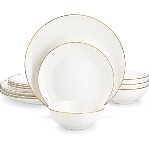 MALACASA Plates and Bowls Sets, Square Dinnerware Sets for 6 MALACASA Plates and Bowls Sets, Square Dinnerware Sets for 6
