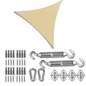 ColourTree 12' x 12' x 12' Beige Sun Shade Sail with Triangle Hardware Kit (Hardware Kits Only)