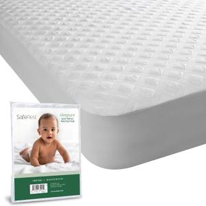 SafeRest Sleepure Waterproof Mattress Protector Crib Size - Viscose Derived from Bamboo - Fitted with Stretchable Pockets - Machine Washable Cotton Crib Mattress Cover for Bed