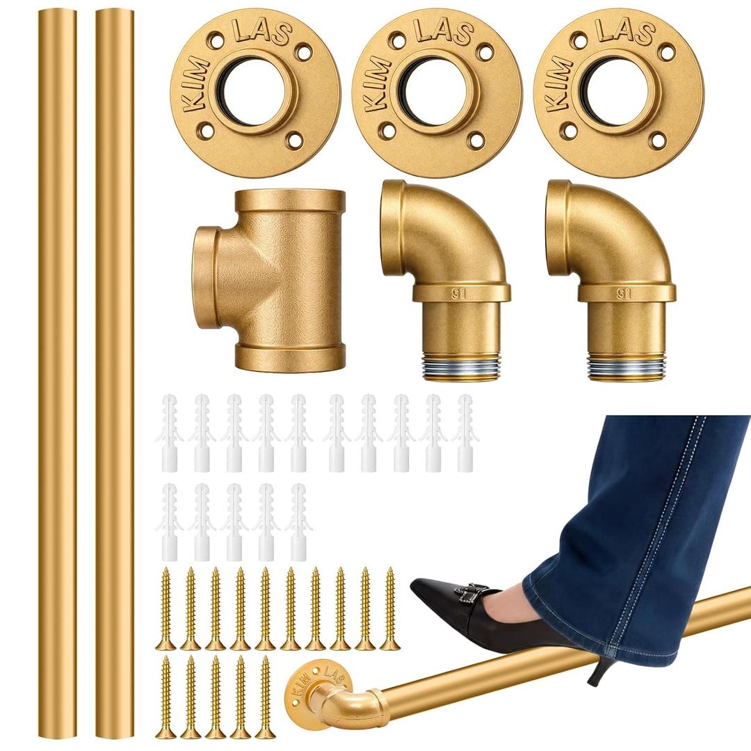 Zonon 6 ft Bar Foot Rail Kit Stainless Steel Undercounter Tubing, Gold