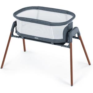 Chicco LullaGlide 3-in-1 Stationary Baby Bassinet, Gliding and Portable Bassinet, Waterproof Mattress and Fitted Sheet, Includes Carry Bag | Luna/Grey