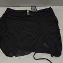 Blooming Jelly High Waisted Swim Skirt Tummy Control Swim Bottoms Mesh Ruched Drawsting Bathing Suit (Large, Black)