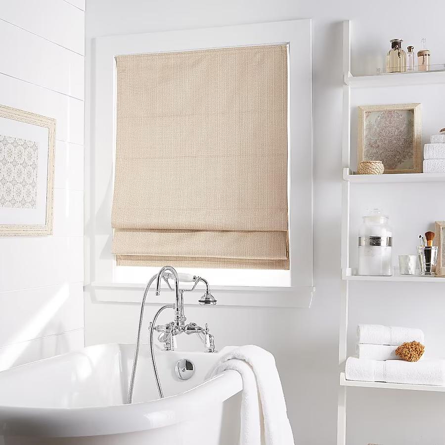 Cordless Roman Shade, Beige, L 34