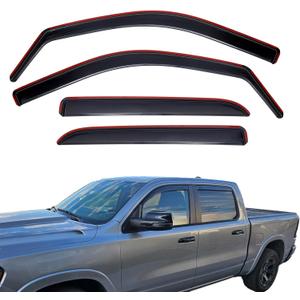 in Channel Rain Guards Window Visors for 2019-2025 Dodge Ram 1500 Crew Cab,Side Vent Window Deflectors Vent Visors Shade for Dodge Ram 1500 Crew Cab 19-25,Truck Accessories-4pcs