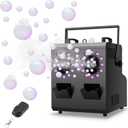 Fog Bubble Machine,1500W 3IN1 Smoke Bubble Machine with 24LEDs RGBW 4IN1 Lighting Effect Remote Control Timer Settings DMX512 for Halloween Birthday Parties Wedding Show Festival Stage