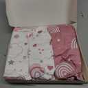 Baby Bedside Bassinet Sheets Fitted Girl, 33x20 Compatible with Baby Delight Dream On Me & Most Rectangle Bedside Sleeper Bassinet Mattresses, Super Soft Microfiber Pink Rainbow