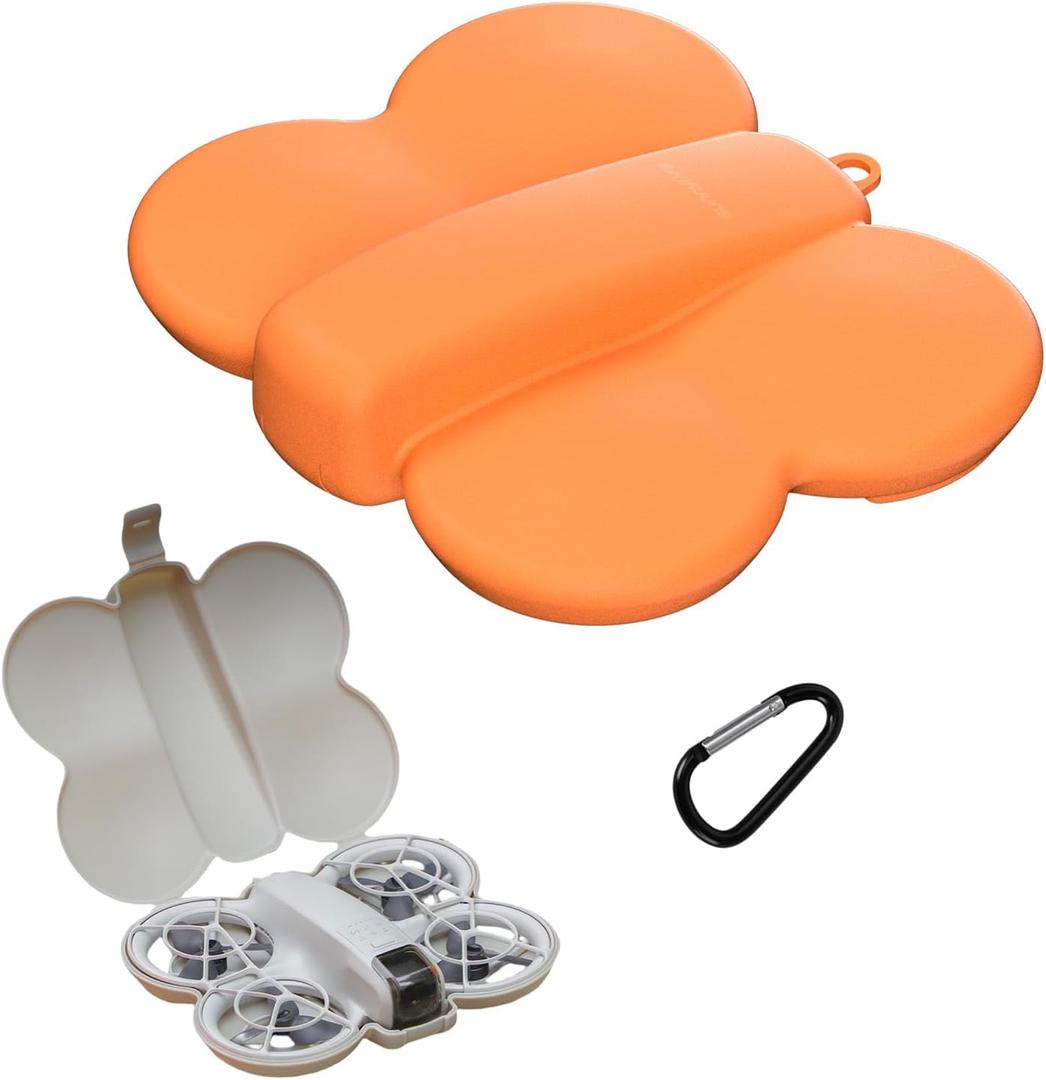 Storage Bag for DJI Neo, Portable Travel Case Protective Carrying Case Compact Bag for DJI Neo Drone Accessories (Orange), 16.5*14.5*5.4cm