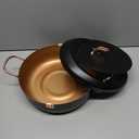 Deep Fryer Pot, 4.3L/11 Inch Japanese Tempura Frying Pot with Fahrenheit Thermometer, Nonstick Carbon Steel Oil Fryer, for Tempura/Frech/Fish/Chicken Fries, Easy Clean, Black