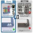 Juome Straw Holder for Cabinet, Silicone Straw Organizer with Double Sided Adhesive Tape, Reusable Tumbler Straws Storage Dispenser for Kitchen Counter Cupboard Door