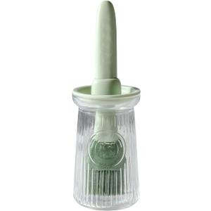 Oil Dispenser with Brush - Glass Olive Oil Dispenser for Kitchen, 3 IN 1 Oil Dispenser Bottle with Silicone Basting Brush for Cooking Vinegar Sauce BBQ Grill Frying (Green)