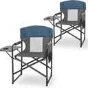 Heavy-Duty Director Camping Chair 2-Pack with Side Table, Blue