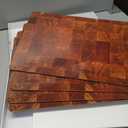 Moderry Set of 4 Heat Resistant Cork Placemats for Dining Table with Free Set of 4 Matching Drink Coasters Marble Design 16 x 12 Inches Cork Backed Hard Placemats (Honey Oak)