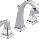 Delta Dryden Chrome Bathroom Faucet 3 Hole, 8 Inch Widespread Bathroom Sink Faucet for Vanity, Metal Push-Pop Drain Assembly, Chrome 3551-MPU-DST