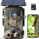 CEYOMUR 4K Solar Trail Camera, 60MP WiFi 6 Trail Cam with Night Vision 0.1s Trigger Motion Activated, Game Camera with 5200mAh Built-in Lithium Battery for Wildlife Observation with 32GB SD Card