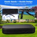 Rectangular Pool Cover for Inflatable Pool, Fits Blow Up Pool Size 103" L x 69" W, Built-in Elastic Band and Extra Buckle to Prevent Slipping, Rectangle Above Ground Swimming Pool Cover, 103" L x 69" x 20''