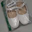 PANDANINJIA Sarena Girls Dress Shoes Rhinestone Flower Girl Ballerina Ballet Flats Mary Jane Wedding Party School Shoes for Toddler Little Kid Big Kid (White Pu, 2 M US Little Kid)