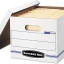 Bankers Box 12-Pack Basic Duty File Storage Boxes with Lids, Letter/Legal, STOR/FILE, (00703)