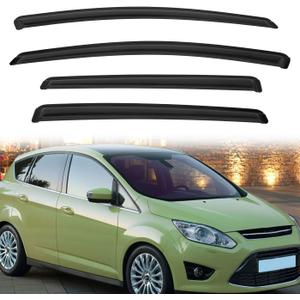 Rain Guards Compatible with 2013-2018 Ford C-Max Tape-On Side Window Visor Wind Deflector Vent Visors Car Accessories 4pcs