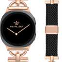 Wearlizer Braided Magnetic Band Compatible with Samsung Galaxy Watch 8 Band 40mm 44mm/Galaxy Watch 8 Classic 46mm, Designer D-Shape Stretchy Elastic Nylon Strap Wristband for Galaxy Watch 8 Women Men