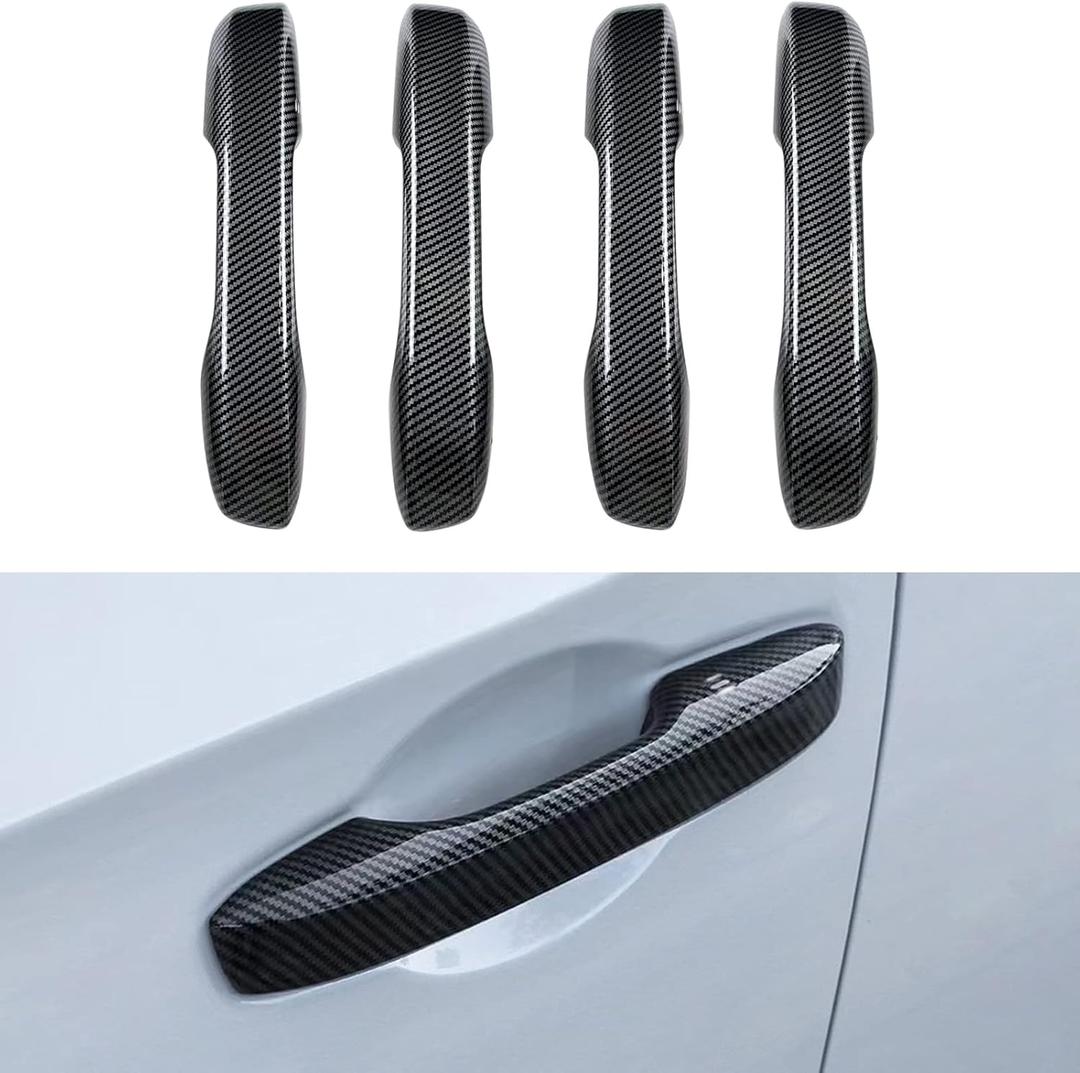 Door Handle Covers Trim Compatible With 11th Gen Civic Accessories, For Honda Civic 2022 2023 2024 2025, Accord / CR-V / HR-V 2023 2024 2025 with Smart Auto Lock -Carbon Fiber style Car Decoration