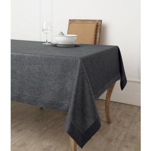 Solino Home Linen Tablecloth 118 x 14 Inch - 100% Pure Linen Charcoal Grey Table Cloth for Rectangular Tables - Athena, Machine Washable Cloth Tablecloth 