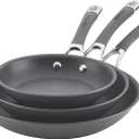 Circulon Radiance Hard Anodized Nonstick Frying / Fry Pan Set / Skillet Set - 8.5 Inch, 10 Inch, and 12.25 Inch , Gray