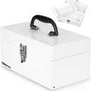 P.I.T. 12 Inch Tool Box,Portable Small Steel ToolBox with Metal Latch Closure for Household, Warehouse,Tools Storage,White